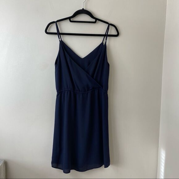 Aritiza-Babaton “Casimir” Navy Wrap Back Tie Mini Dress - Picture 3 of 11